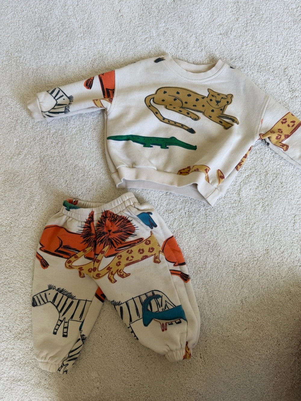 Zara Kids Cream Sweatshirt with Multicolor Animal Motif